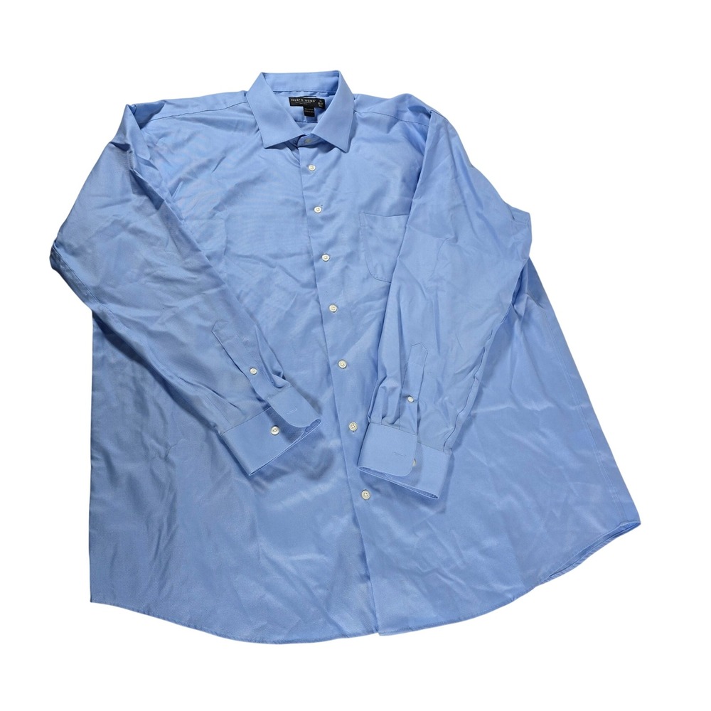 Pronto Uomo Mens Light Blue Non-Iron Classic Fit Dress Shirt 19 36/37 Tall